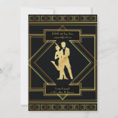 Gangster Moll 1920s Flapper Black Gold 50. Party Einladung (Rückseite)