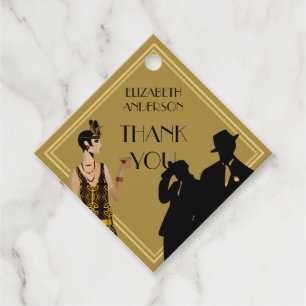 Gangster Moll 1920s Flapper Gatsby Party BlackGold Geschenkanhänger