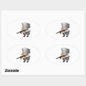 Gangster Ovaler Aufkleber (Blatt)