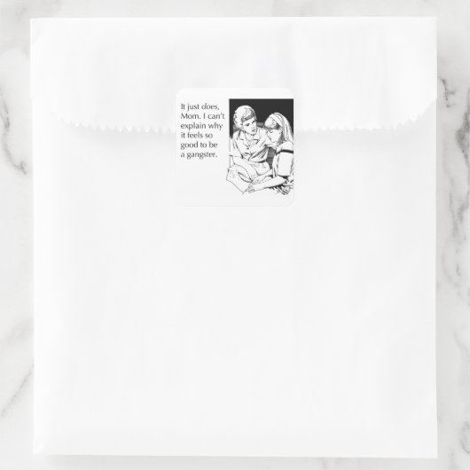 Gangster Quadratischer Aufkleber (Tasche)