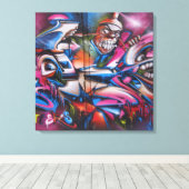 Gangster rapper urban graffiti Street art Leinwanddruck (Insitu (Holzboden))