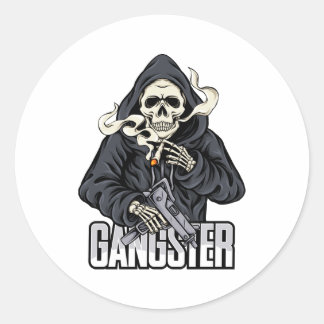 Gangster Runder Aufkleber
