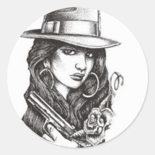 Gangster Runder Aufkleber
