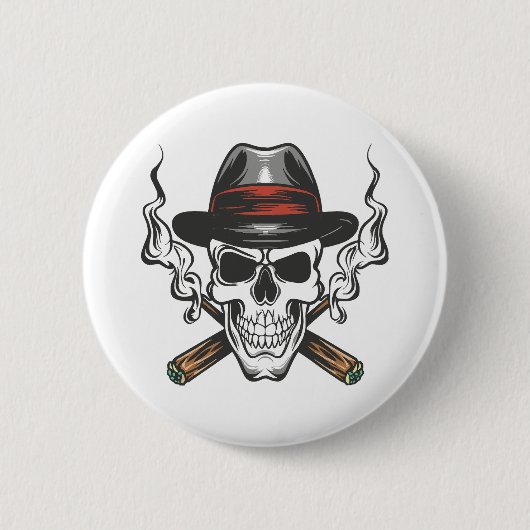 Gangster-Schädel Button (Vorderseite)