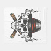 Gangster-Schädel Fleecedecke (Vorderseite (Horizontal))