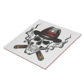 Gangster-Schädel Fliese (Seite)