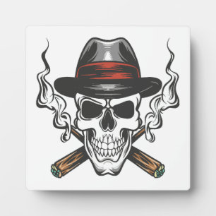 Gangster-Schädel Fotoplatte