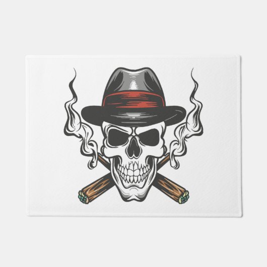 Gangster-Schädel Fußmatte (Vorderseite)