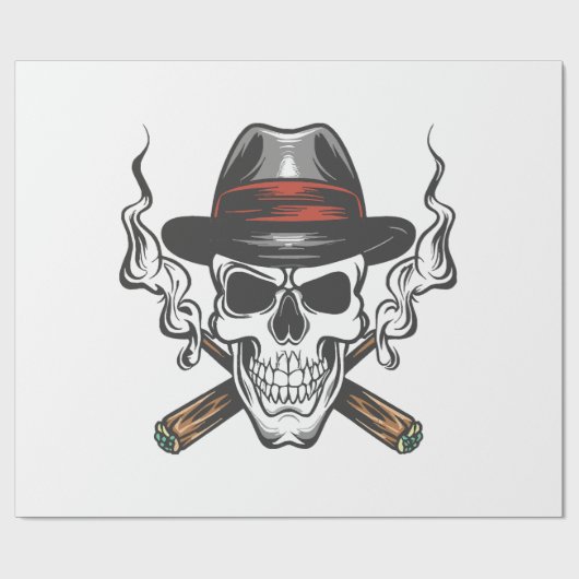 Gangster-Schädel Geschenkpapier (Flach)