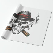 Gangster-Schädel Geschenkpapier (Ungerollt)