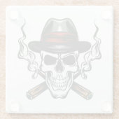 Gangster-Schädel Glasuntersetzer (Rückseite)