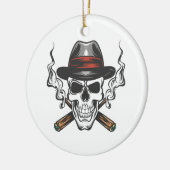 Gangster-Schädel Keramik Ornament (Links)