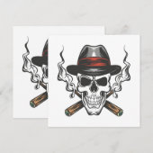 Gangster-Schädel mit Fedora-Hut (Vorne/Hinten)