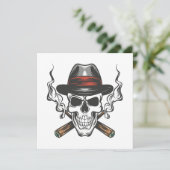 Gangster-Schädel mit Fedora-Hut (Stehend Vorderseite)