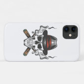 Gangster-Schädel mit Fedora-Hut Case-Mate iPhone Hülle (Rückseite (Horizontal))