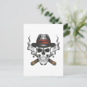 Gangster-Schädel Postkarte (Stehend Vorderseite)