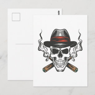 Gangster-Schädel Postkarte