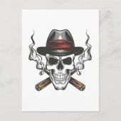 Gangster-Schädel Postkarte (Vorderseite)