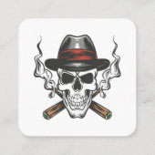 Gangster-Schädel Quadratische Visitenkarte (Rückseite)