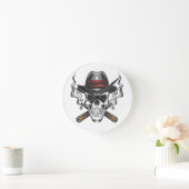 Gangster-Schädel Runde Wanduhr (Zuhause)