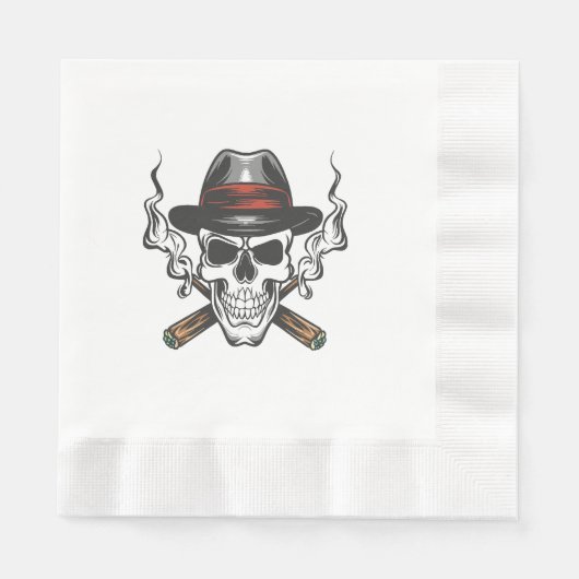 Gangster-Schädel Serviette (Vorderseite)