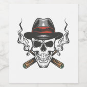 Gangster-Schädel Weinetikett (Einzelnes Label)