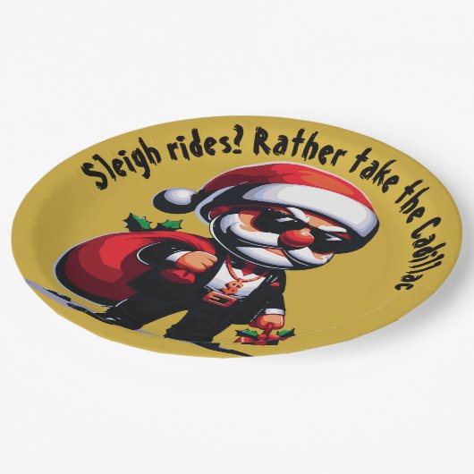 Gangster - Schlittenfahrten? Nehmen Sie stattdesse Pappteller (Schrägansicht)