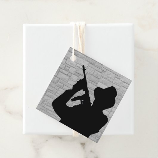 Gangster-Silhouette Geschenkanhänger (Beispiel)