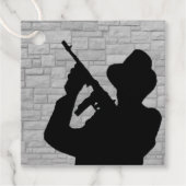 Gangster-Silhouette Geschenkanhänger (Vorderseite)