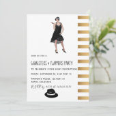 Gangster und Flappers-Party Einladung (Stehend Vorderseite)