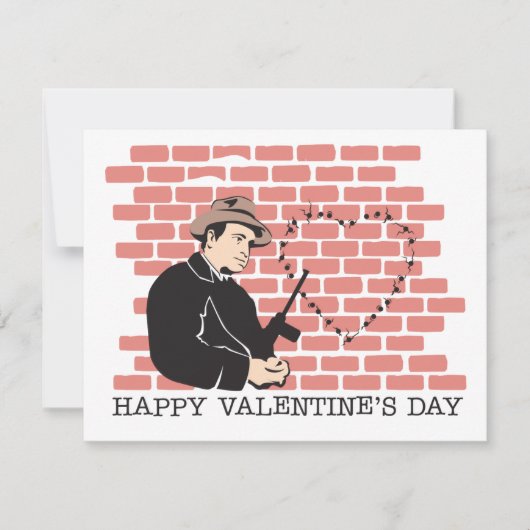 Gangster Valentinstag Feiertagskarte (Vorderseite)