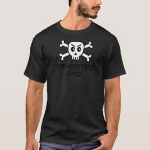Gangster-Vater-Schädel und Kreuz-Bauch-Wort T-Shirt