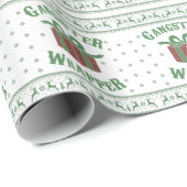 Gangster Wrapper Christmas Ugly Sweater Geschenkpapier (Rolleneckpunkt)
