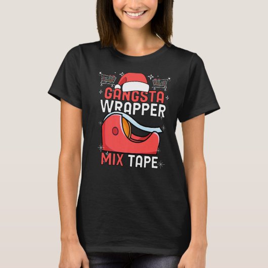 Gangster Wrapper Mix Tape Ugly Weihnachtskostüm T-Shirt (Vorderseite)