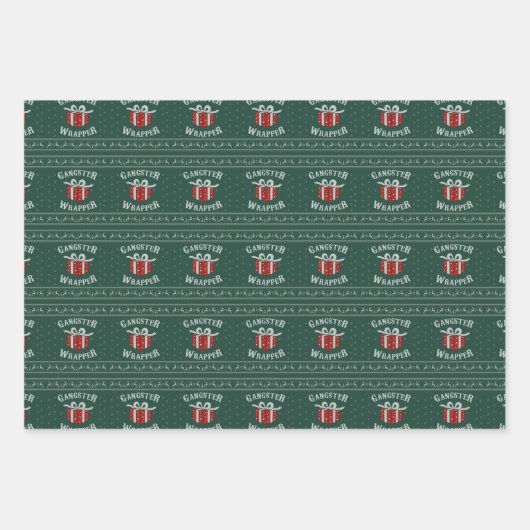 Gangster Wrapper Ugly Sweater Geschenkpapier Set (Vorderseite)