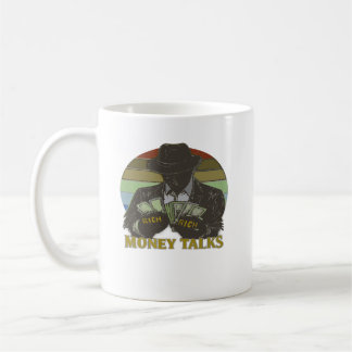 Gangster zählt Bargeld Kaffeetasse