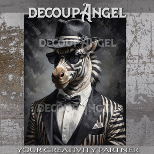 Gangster Zebra #2 Decoupage Seidenpapier