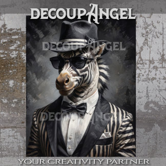 Gangster Zebra #2 Decoupage Seidenpapier