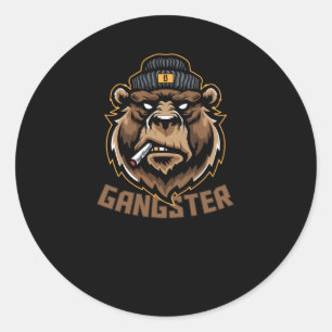 Gangsterbär Runder Aufkleber