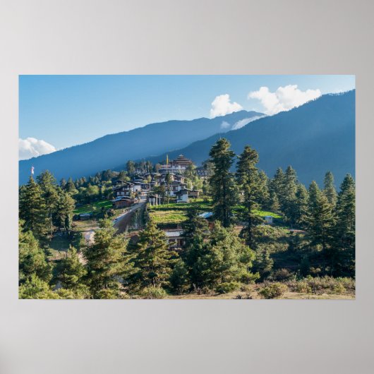 Gangtey Goemba Buddhistisches Kloster , Zentralbhu Poster (Vorne)