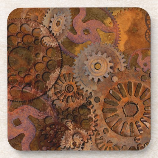Gangwechsel - Steampunk-Zahnräder und -zahnrädchen Untersetzer (Vorderseite)