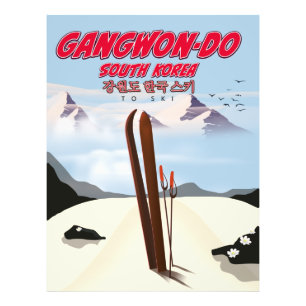 Gangwon do korea Skiposter Fotodruck
