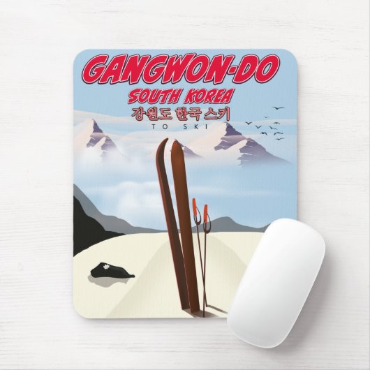 Gangwon do korea Skiposter Mousepad (Mit Mouse)