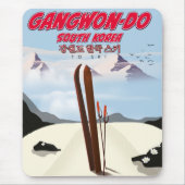 Gangwon do korea Skiposter Mousepad (Vorne)