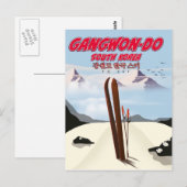 Gangwon do korea Skiposter Postkarte (Vorne/Hinten)