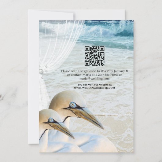 Gannet Beach QR Code Einladung (Rückseite)