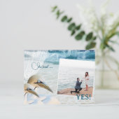 Gannet Beach QR Code Foto Save the Date Ankündigungspostkarte (Stehend Vorderseite)