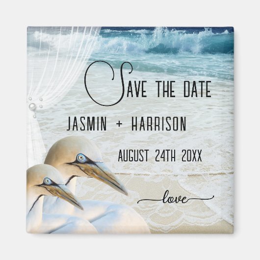 Gannet Beach Wedding Save the Date Magnet (Vorne)