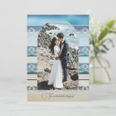 Gannet QR Beach Foto glücklich immer nach Hochzeit Einladung (Stehend Vorderseite)