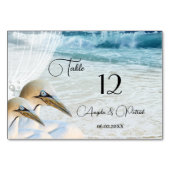 Gannets Beach Wedding Tischnummer Card (Vorderseite)